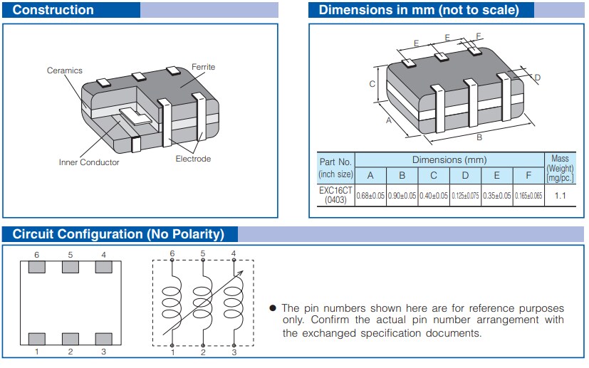 Application Circuit Diagram - Panasonic Electronic Components EXC-16CT Common Mode Noise Filters